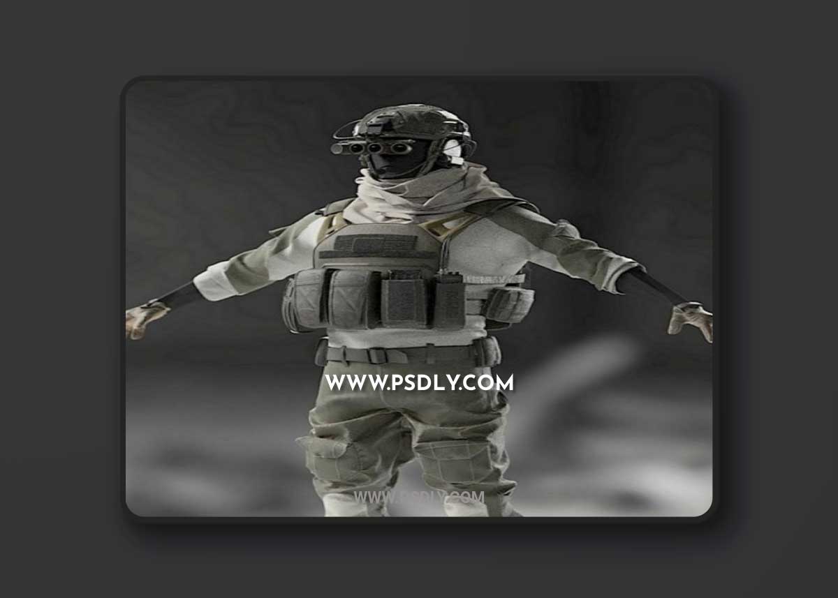 SOLDIER High Poly equipment 3D model