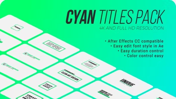 Videohive Cyan. - Titles Pack for After Effects 39460235