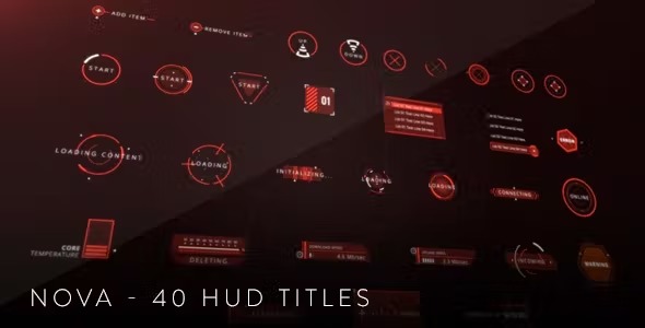Videohive Nova - 40 HUD Titles 14520980