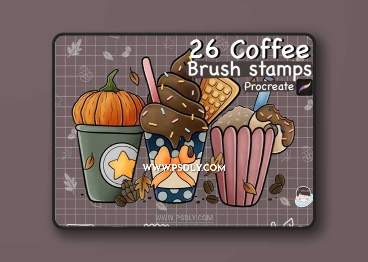 26 Coffee Procreate Stamps