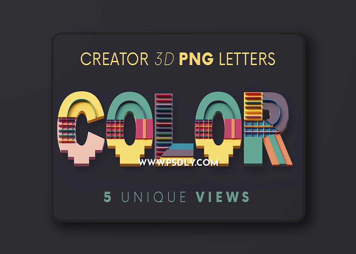 CreativeMarket - Colorful Art - 3D Lettering 10277665