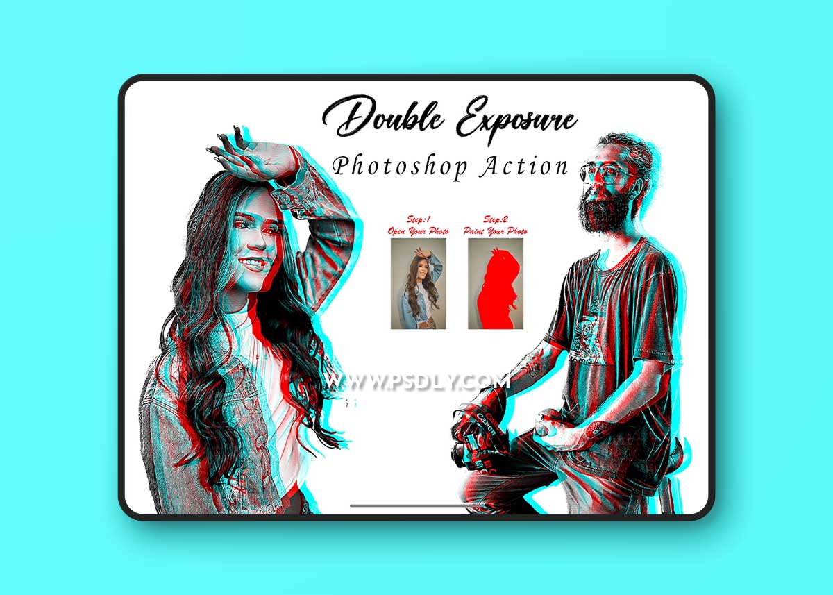 CreativeMarket - Double Exposure Photoshop Action 10282976
