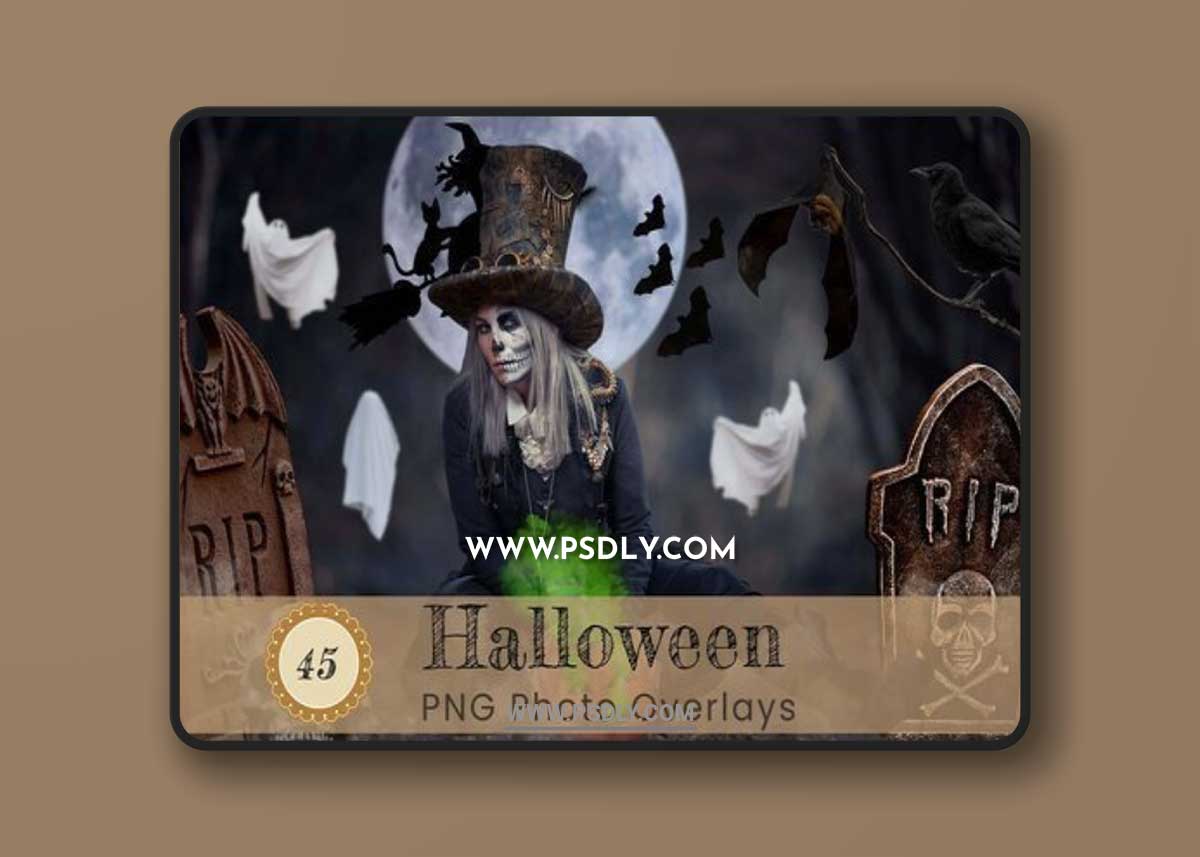 CreativeMarket - Halloween Photoshop Overlays Creepy 10195047