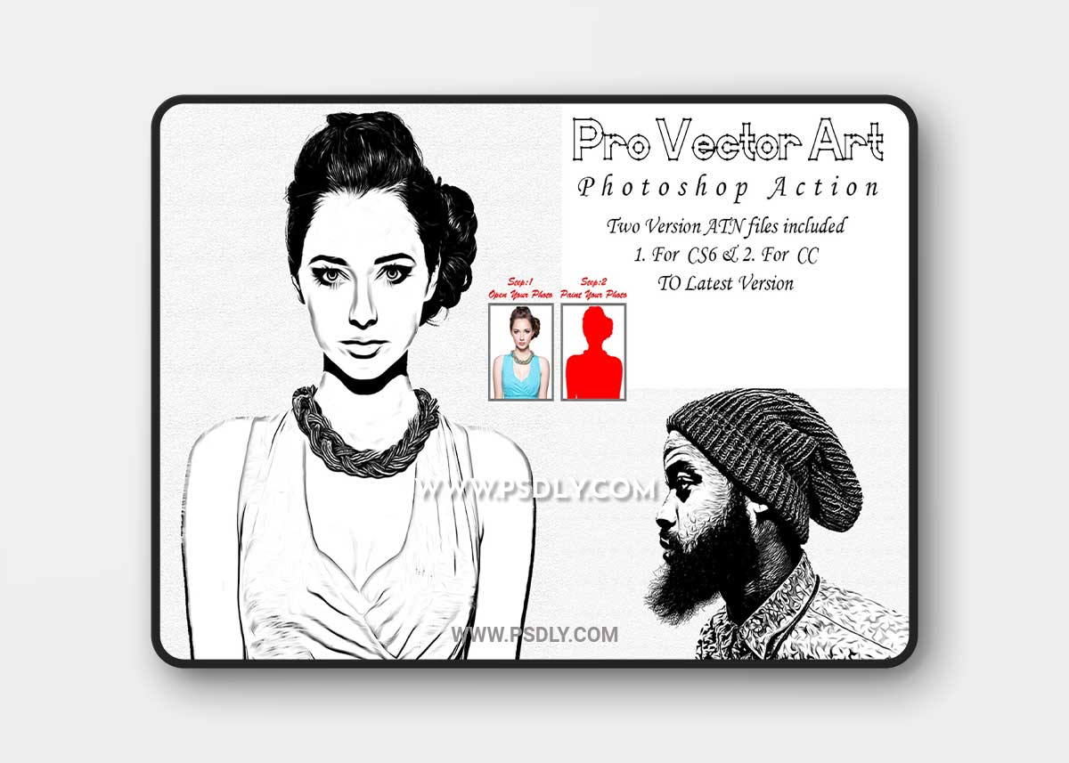 CreativeMarket - Pro Vector Art Photoshop Action 10236034