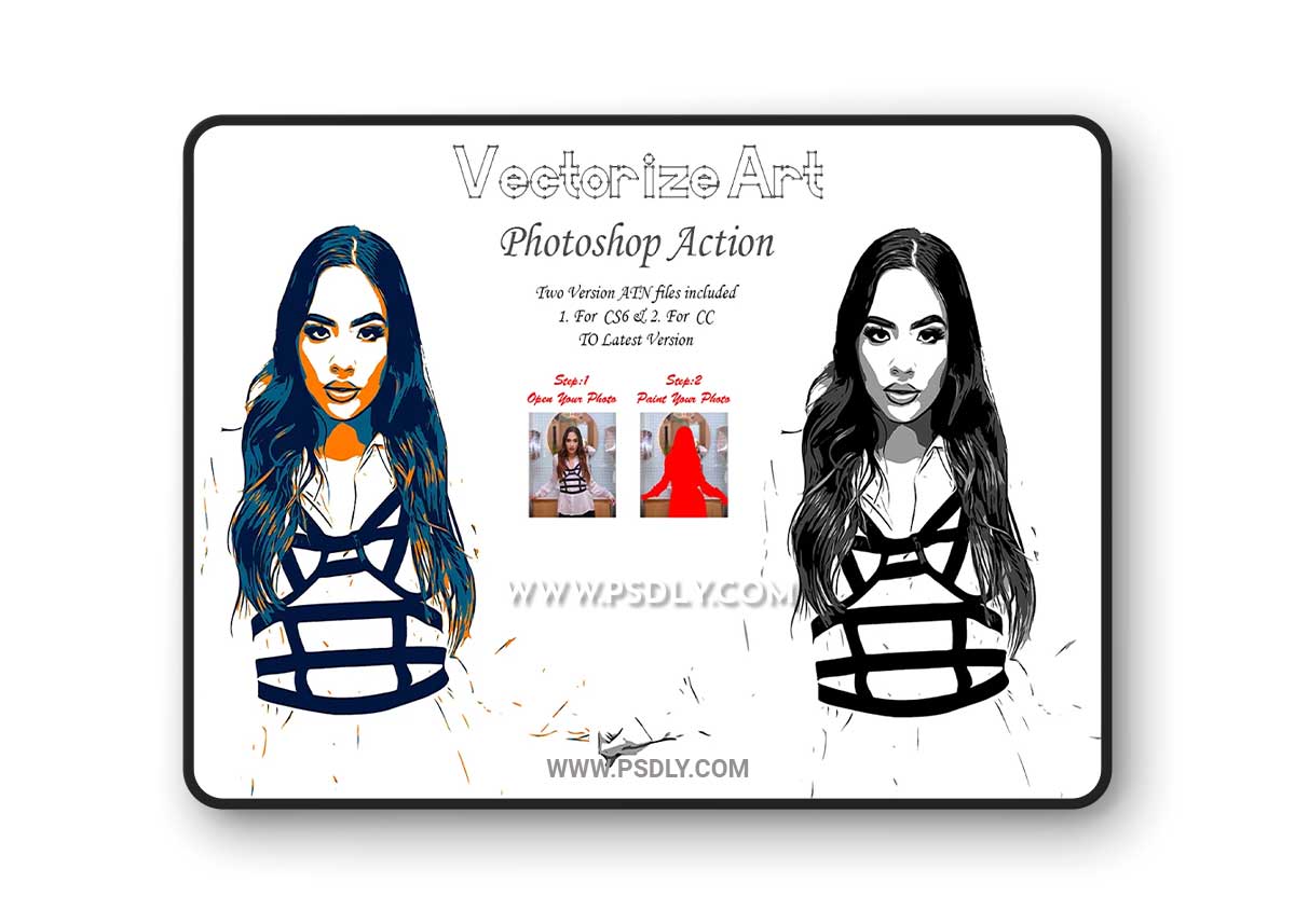 CreativeMarket - Vectorize Art Photoshop Action 10263710