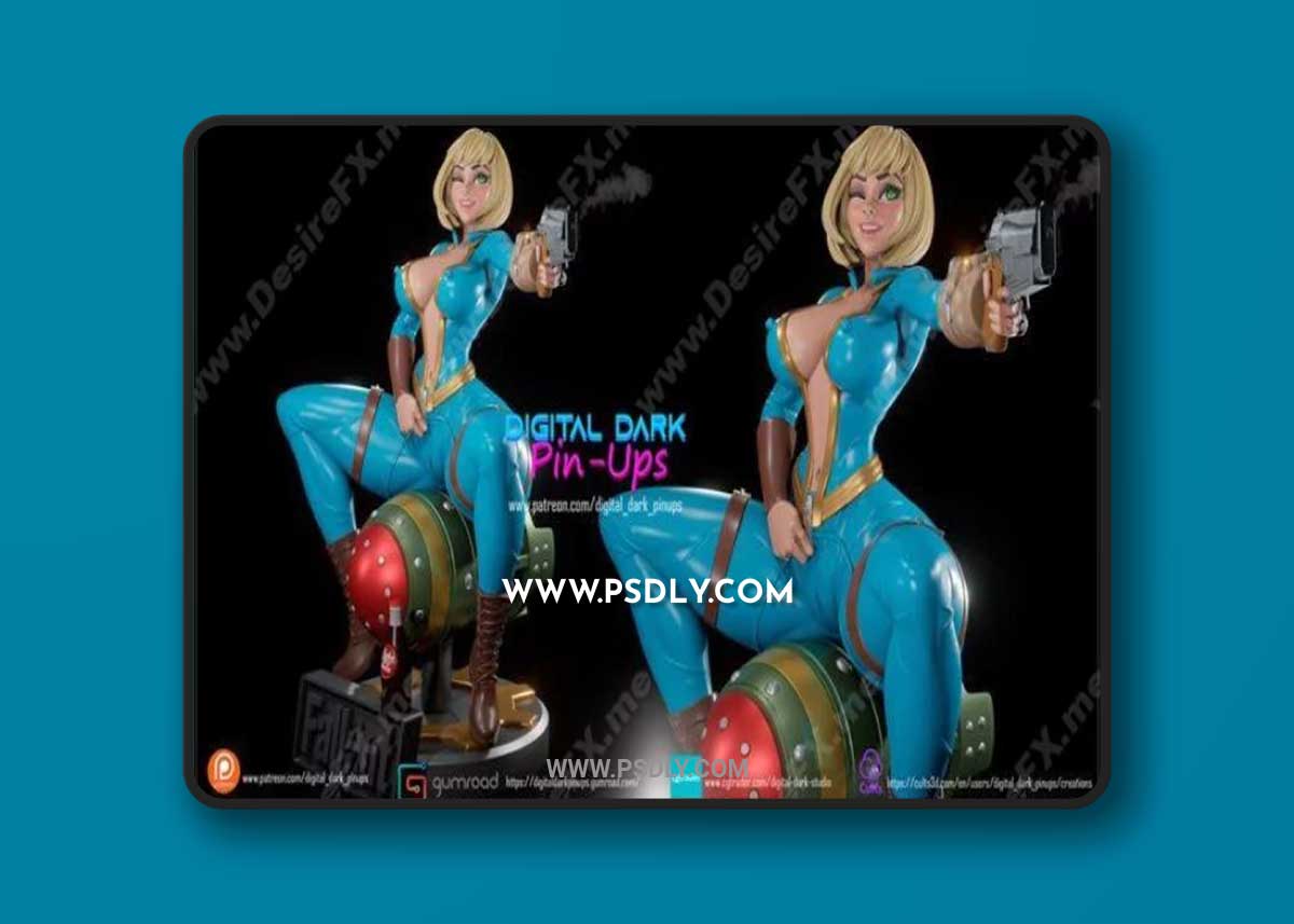 Digital Dark Pin-Ups - Vault Girl 3D Print