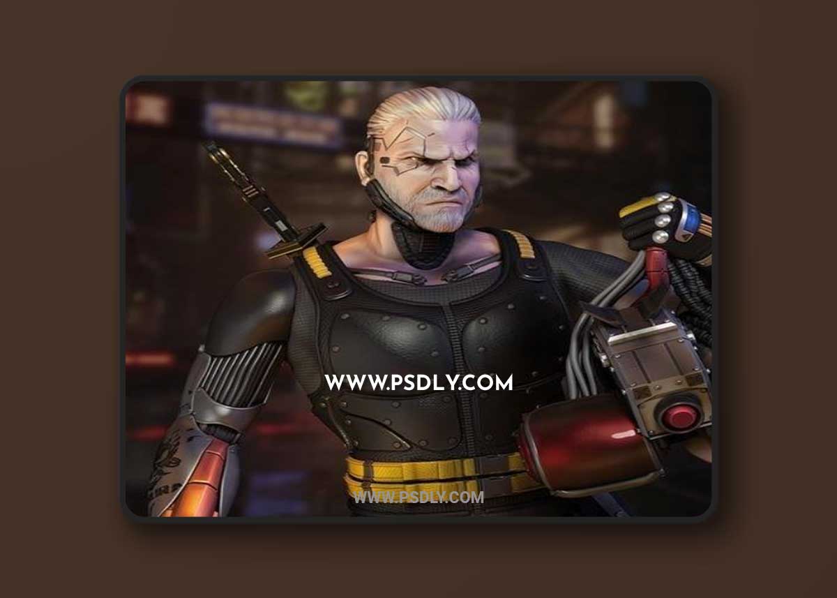 Geralt Cyberpunk V2 Fanart 3D Print