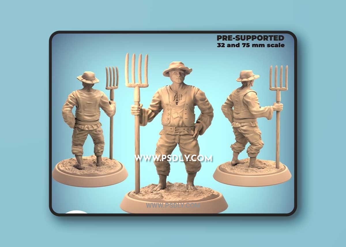 My3DPrintForge - Farmer with pitchfork 3D Print
