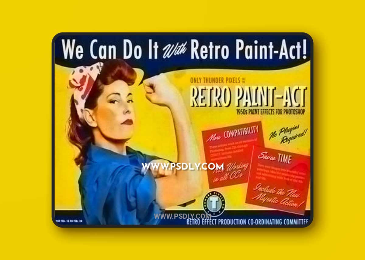 Retro Paint-Act - PS Action + Kit