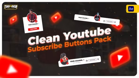 Videohive Clean YouTube Subscribe Buttons Pack 40189647