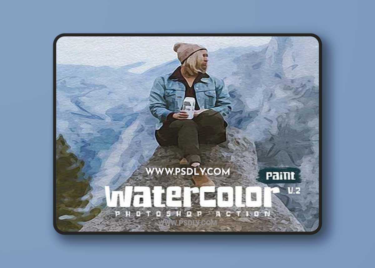 Watercolor Paint V.2 - Photoshop Action 34244753