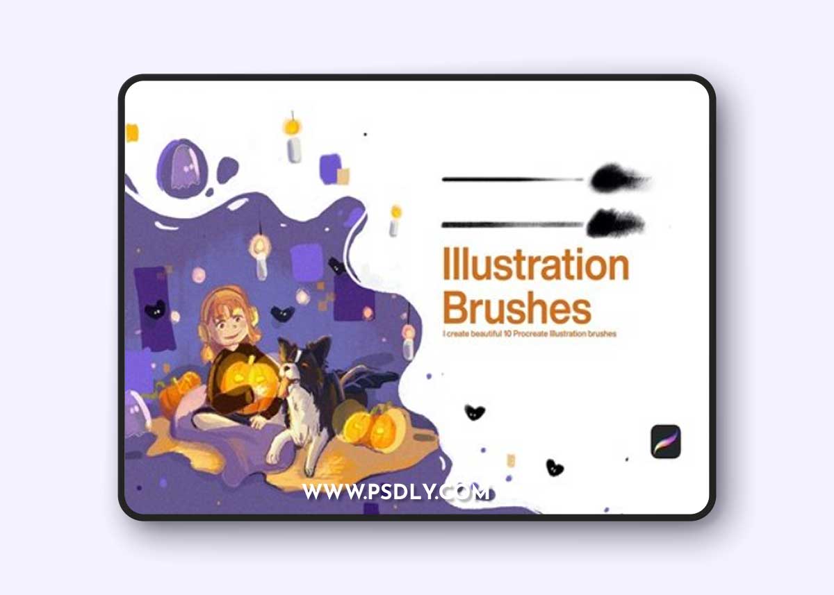 10 Illustration Brushes Procreate SGBPKTL