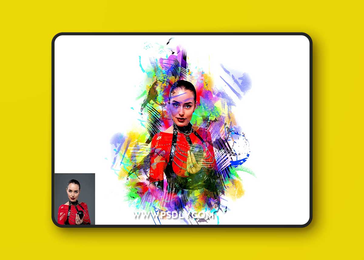 CreativeMarket - Dry Watercolor Effect PS Action 10848799