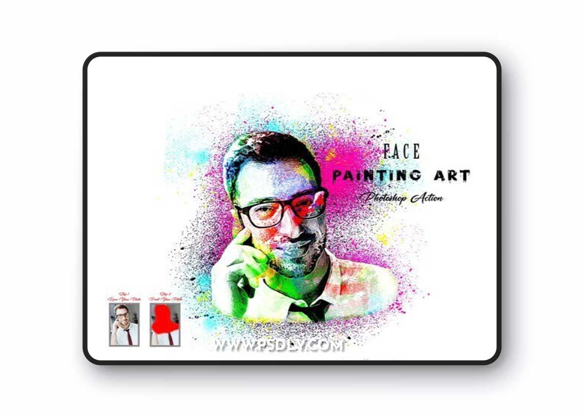 CreativeMarket - Face Painting Art Photoshop Action 10811810