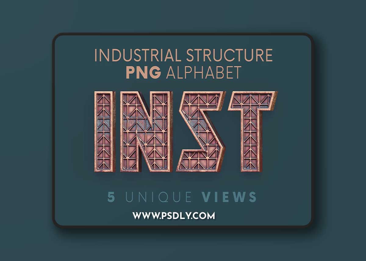 CreativeMarket - Industrial Structure - 3D Lettering 10863599