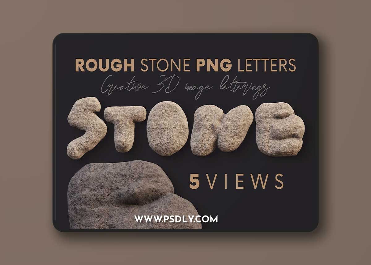 Creativemarket - Rough Stone - 3D Lettering 5287804