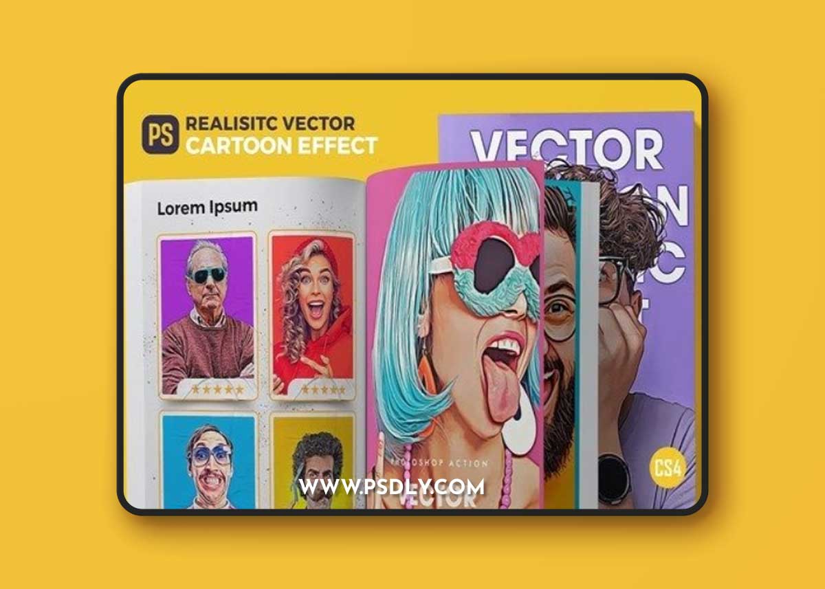 Realisitc Vector Cartoon Photoshop Action