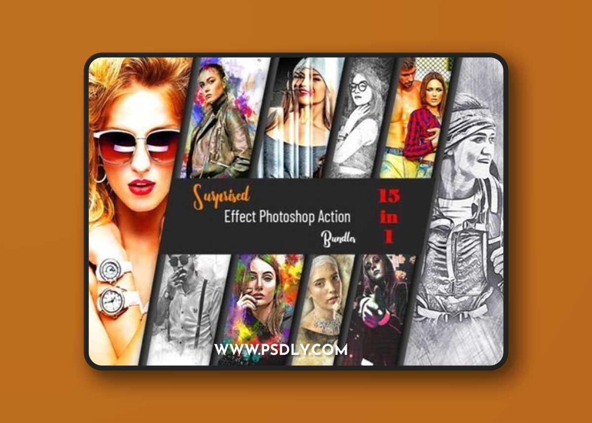 Surprised Effect Photoshop Action Bundle
