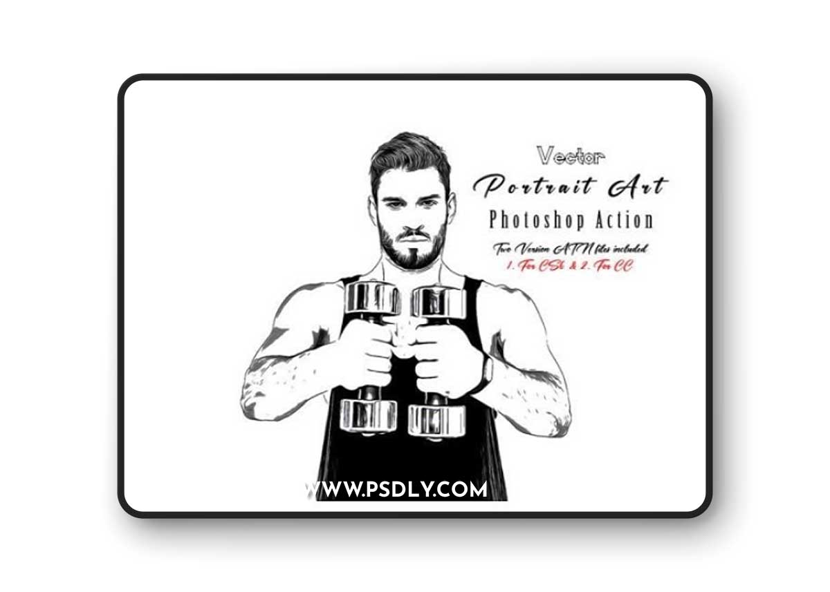 Vector Portrait Art Photoshop Action
