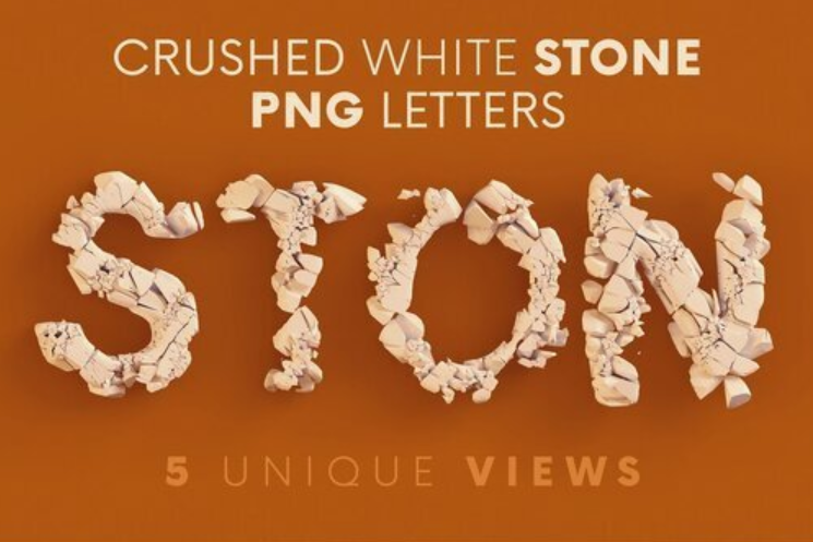 CreativeMarket - Crushed White Stone - 3D Lettering 10868404 2 image 229
