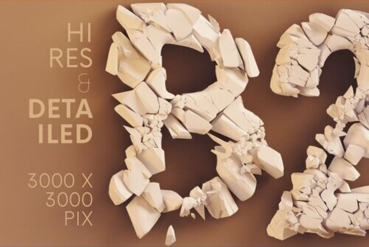 CreativeMarket - Crushed White Stone - 3D Lettering 10868404 3 image 230