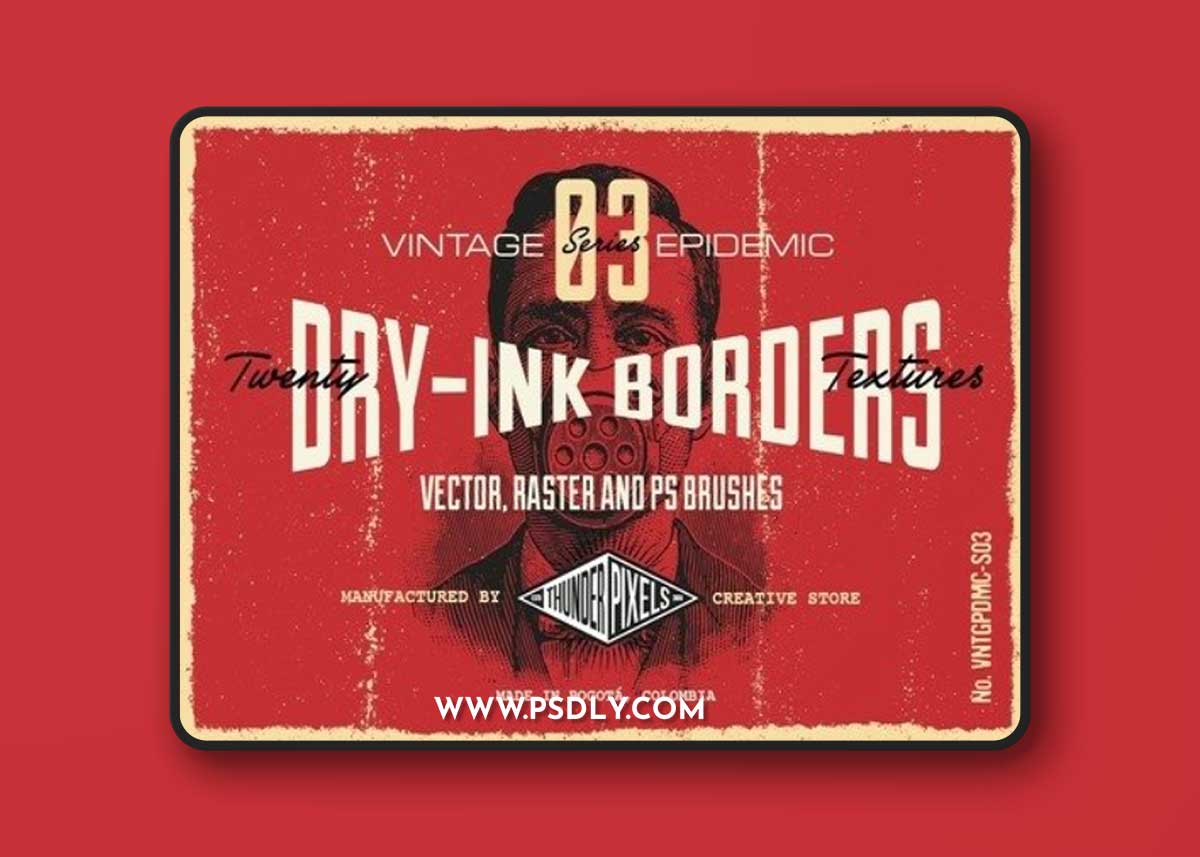 20 Dry-Ink Borders Textures - VES03