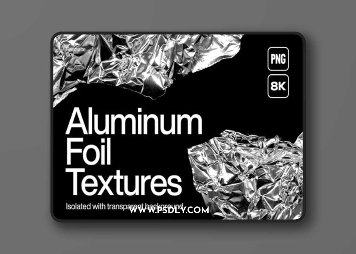 50 Aluminium Foil PNG Textures