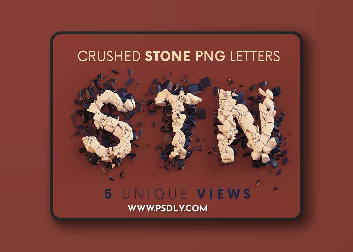 CreativeMarket - Crushed Stones - 3D Lettering 10998878