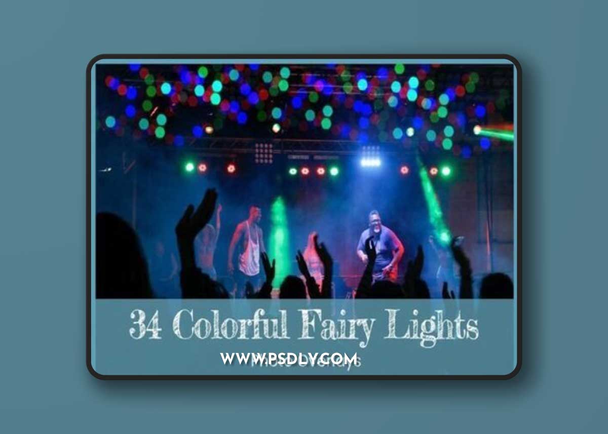 Creativemarket - 34 Colorful Fairy Light Photoshop Bokeh 10994675