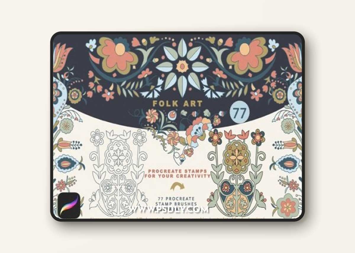 Folk Art Stamp Brushes for Procreate