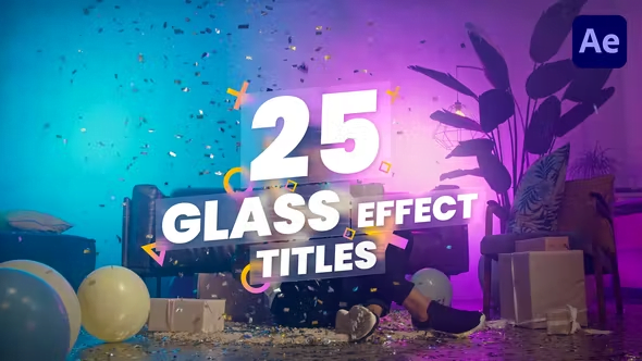 Videohive 25 Glass Titles 42239254