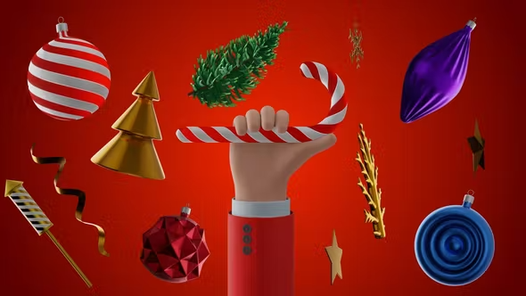 Videohive 3d Overlays for Christmas 42463649