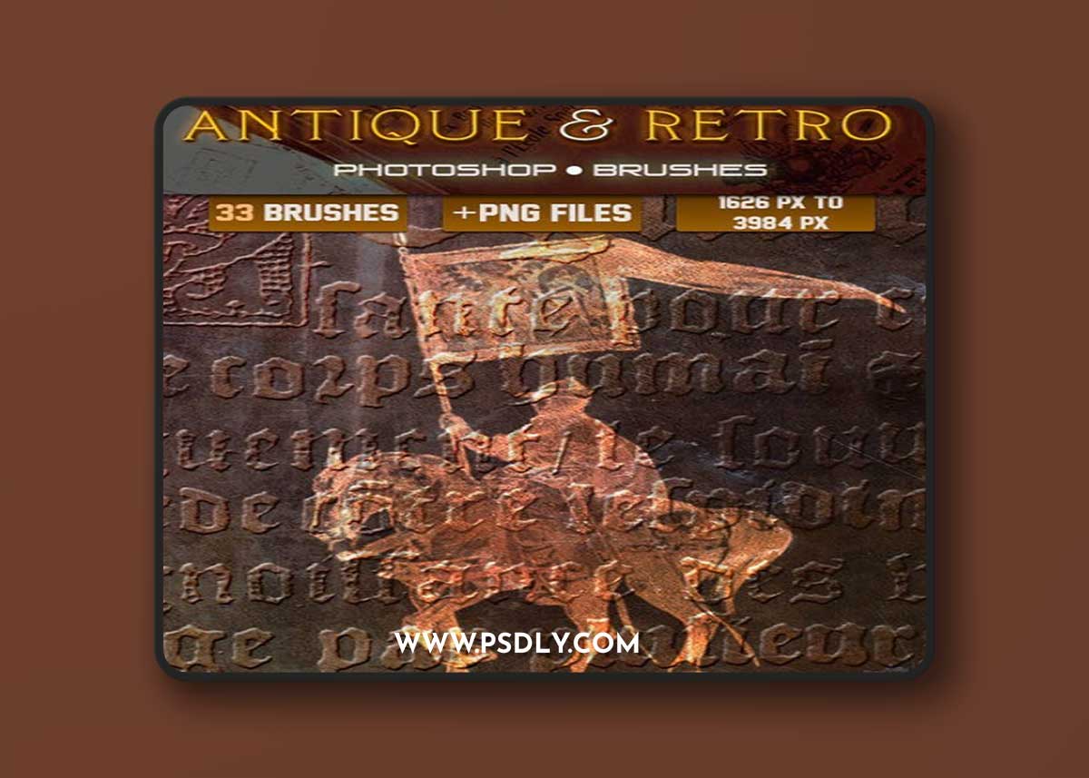 30+ Retro Antique Brushes for Photoshop +PNG