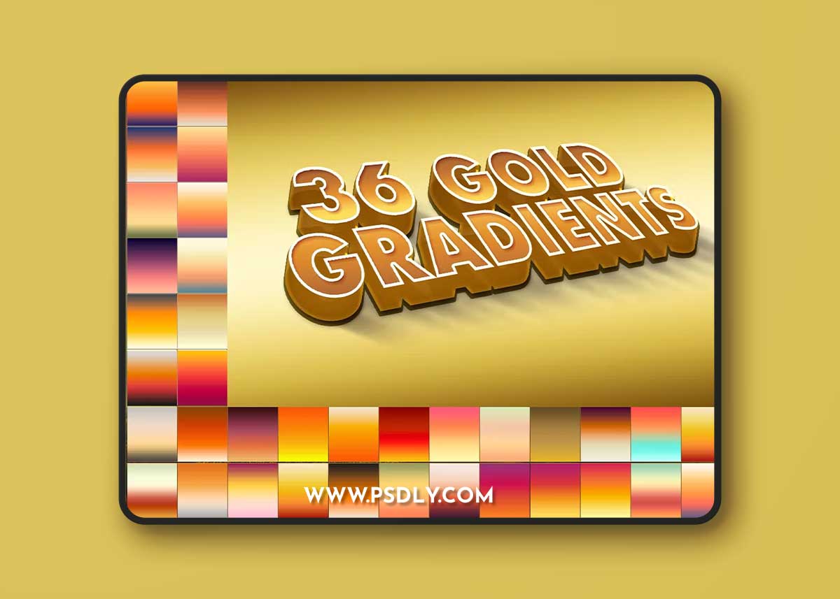 36 Gold Gradients Photoshop FEBKNLB