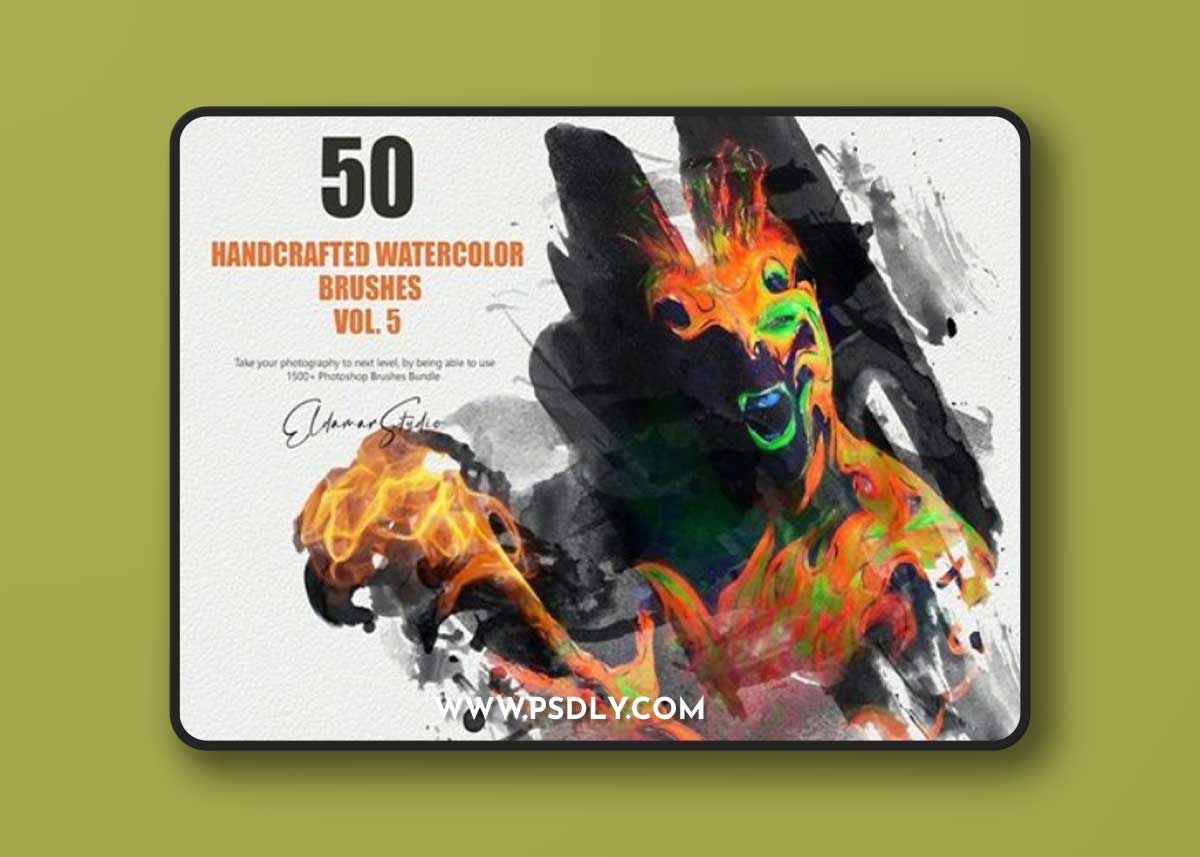 50 Handcrafted Watercolor Brushes - Vol. 5 A3SPJYK