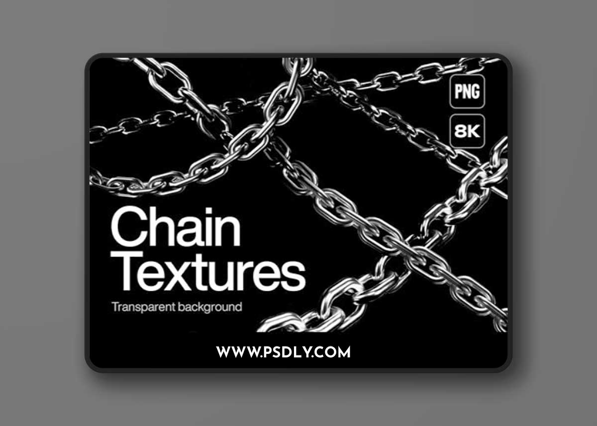 70 Chain PNG Textures [8K]