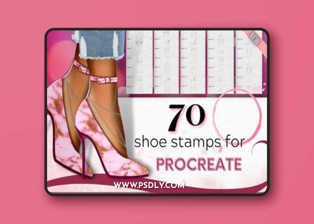 70 Shoe Stamps Brushes for Procreate