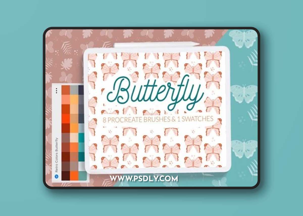 Butterfly Pattern Background Brushes 6B94XBA
