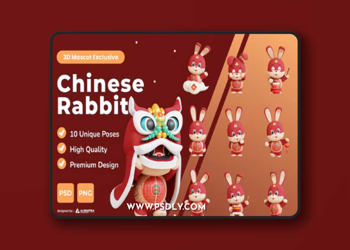 Chinese Rabbit 3D Character