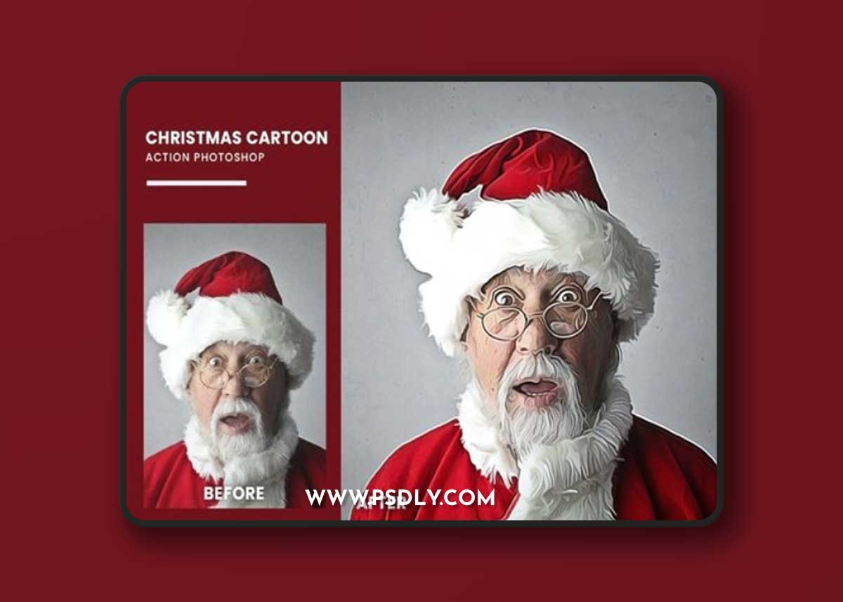 Christmas Cartoon Photoshop Action 72BARZA