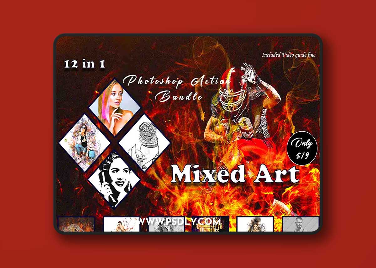 CreativeMarket - Mixed Art Photoshop Action Bundle 11011649