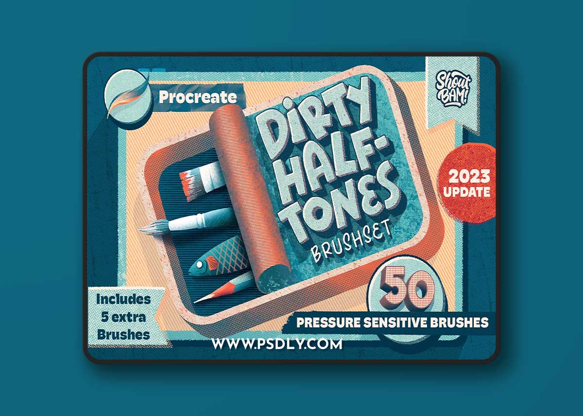 Creativemarket - Dirty Halftones Photoshop Brush Set 12698601