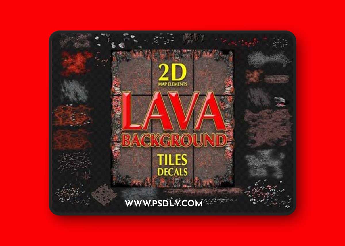 LAVA GAME BACKGROUND TILES AND DECAL