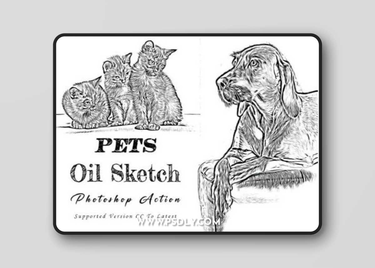 Pets Oil Sketch Photoshop Action
