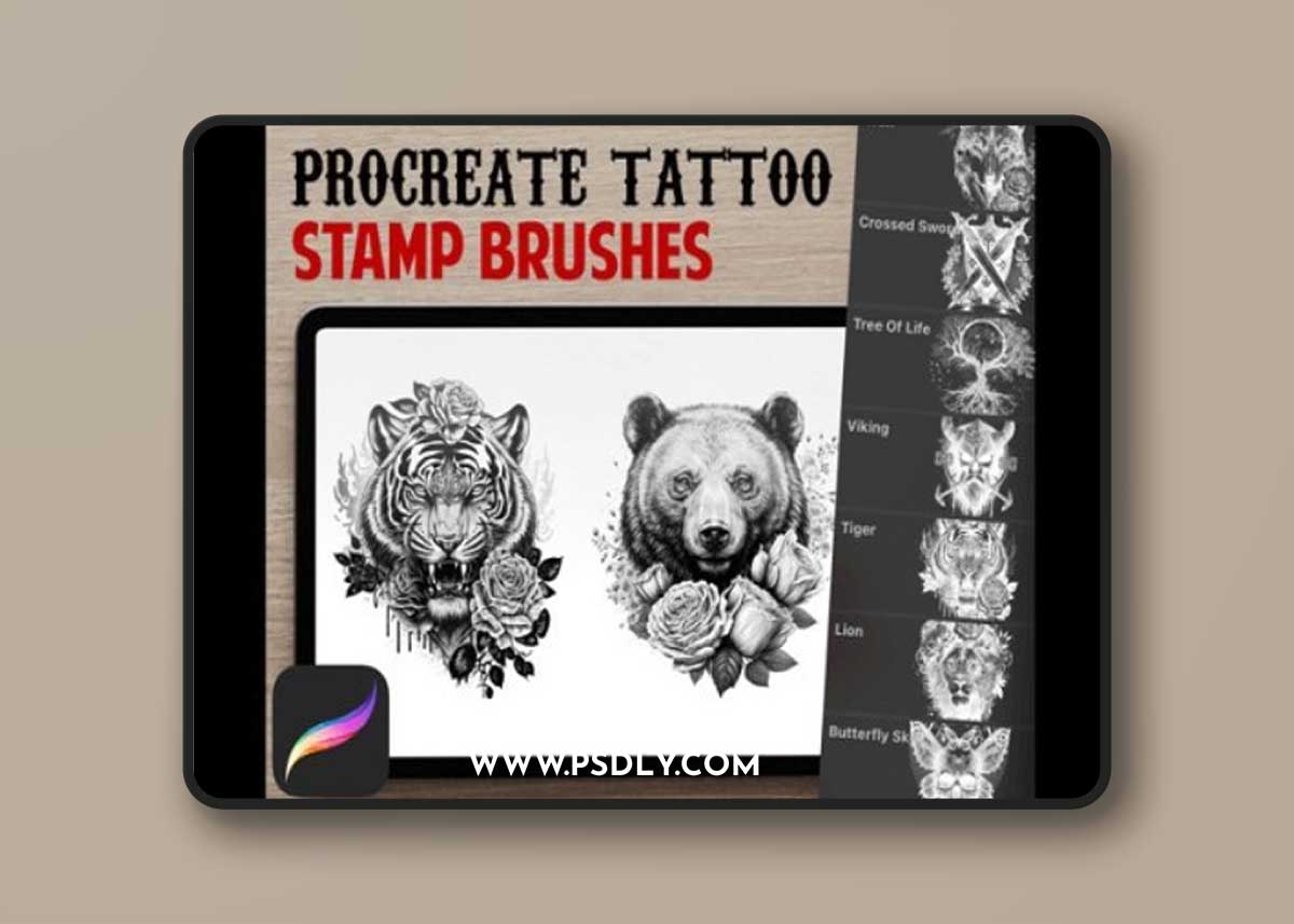 Tattoo Stamps Procreate Brush Set