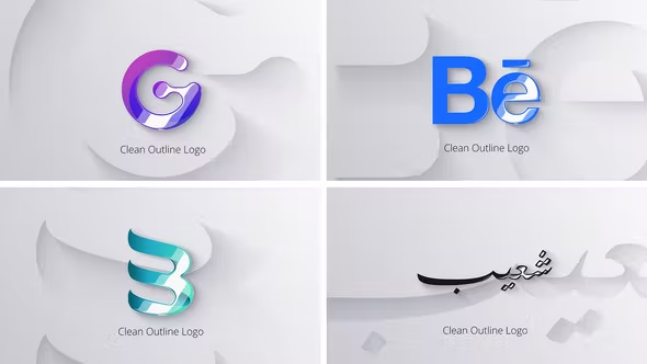 Videohive Clean Shadow Outline Logo 42856214