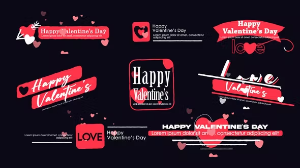 Videohive Valentine's Lower Thirds 42887185