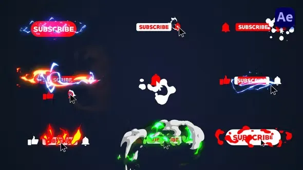 2D Cartoon Youtube Subscribe Buttons