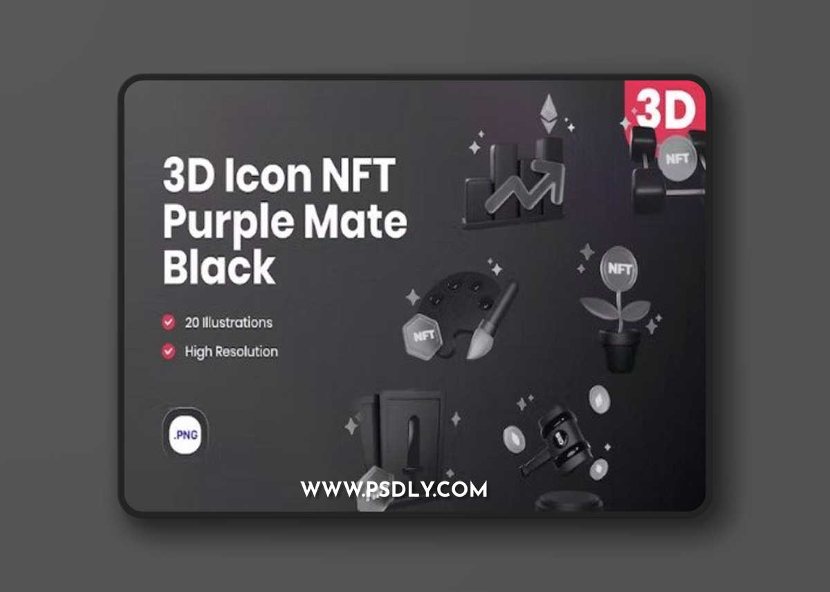 3D Icon Collection NFT Mate Black