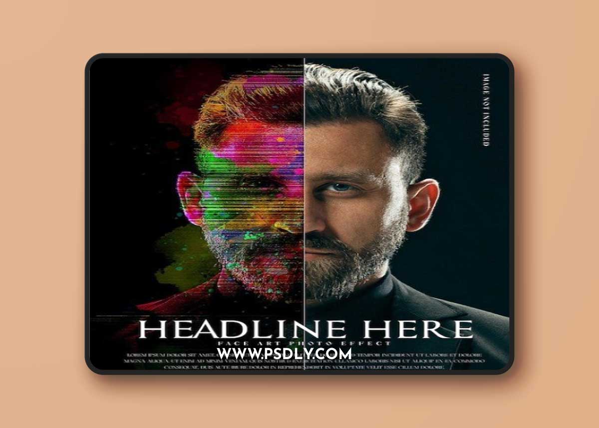 Abstract face art photo effect